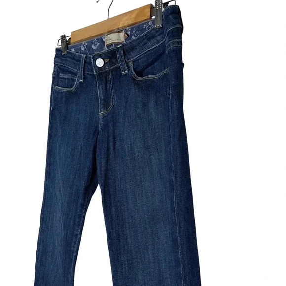 Paige Hollywood Hills  Premium Denim Low Rise Flare Jeans Blue Dark Wash Size 26 - Picture 6 of 9